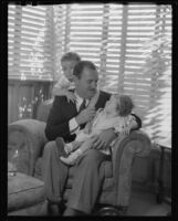 Raymond Griffith with his children Michael and Patricia, Los Angeles, 1933-1934