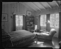 Bed room in the William Conselman Residence, Eagle Rock, 1930-1939