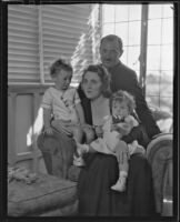 Raymond Griffith with his wife Bertha Mann and their children Michael and Patricia, Los Angeles, 1933-1934