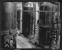 Tanks at the Arrowhead-Puritas bottling plant, Los Angeles, 1929-1939