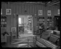 Living room in the William Conselman Residence, Eagle Rock, 1930-1939