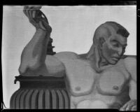 Mural study with detail of nude man, by Barse Miller, 1930-1939