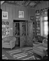 Living room in the William Conselman Residence, Eagle Rock, 1930-1939