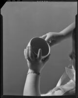 Cocoa cup in the hands of a little girl for a Ghirardelli advertisement