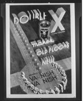 Photomontage advertisement for "Double X Floor Cleaner," circa 1934
