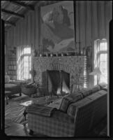 Living room in the William Conselman Residence, Eagle Rock, 1930-1939