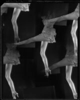 Photomontage created with repeated images of a woman executing a kick, 1925-1939