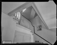 Stairwell in a house possibly designed by J. R. Davidson or Jock Peters, Los Angeles County, 1928-1934