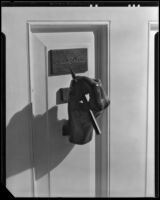 Door knocker at the William Conselman Residence, Eagle Rock, 1930-1939