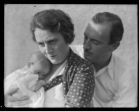 Bertha Mann with her infant son Michael Griffith, and husband Raymond Griffith, Los Angeles County, 1933-1934