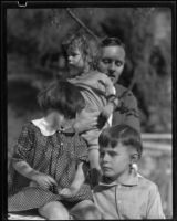Arthur Millier with his children David, Mojave and Arthur, Santa Monica, circa 1930-1931