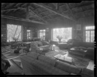 Living room in the William Conselman Residence, Eagle Rock, 1930-1939