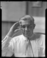 Stanley Reckless seated in the studio of his Silver Lake home, Los Angeles, 1930-1939