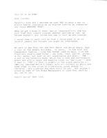 Letter to Lauren Jardine Regarding Concept of the Women's Center