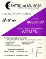 Flyer Announcing the Services of Centro de Mujeres/Connexxus East