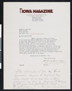 Paul Appleby, letter, 1924-09-12, to Hamlin Garland