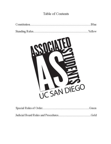 UC San Diego Associated Students constitution, rules, and procedures