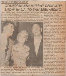 Newspaper Clipping About Ken Murray L.A. Show