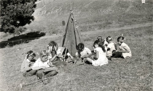 Students with their Teepee