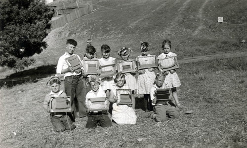 Students with Blanket Squares