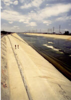 Cyclists along the Los Angeles River