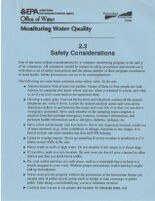 Monitoring Water Quality: Saftey Conisderations