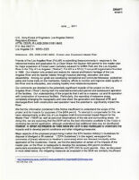 Draft of letter and comments from Friends of the Los Angeles River to the U.S. Army Corps of Engineers, Los Angeles District