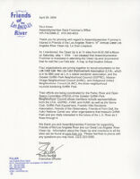 Letter from Shelly Backlar, Friends of the Los Angeles River, to Paul Arney, Assemblymember Dario Frommer's Office