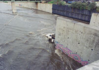 Photograph of Los Angeles River flooding