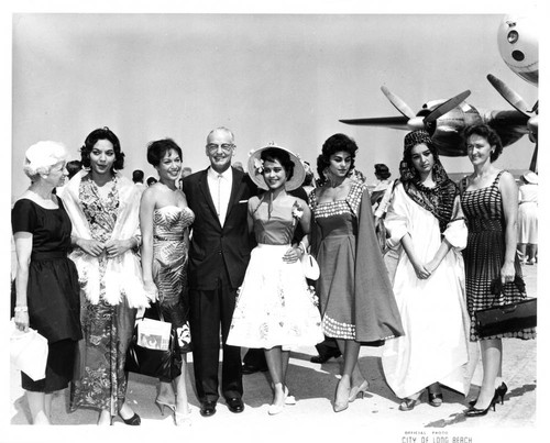 International Beauty contestants at airport