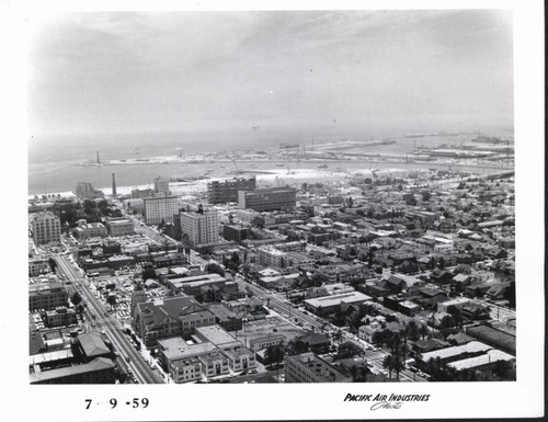 Aerial view of downtown Long Beach in 1959