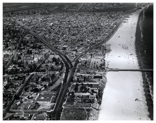 Aerial Belmont Shore, 1950