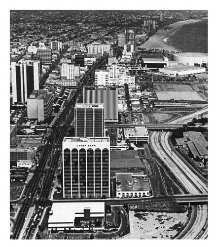 Aerial photograph of downtown Long Beach