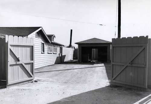 Animal shelter driveway and garage