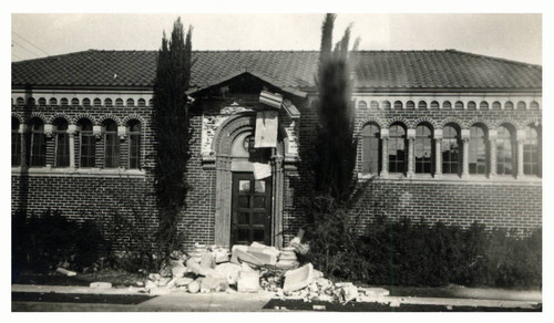 Belmont Library damage — Calisphere