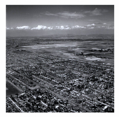 Aerial view looking northeast towards Bixby Knolls