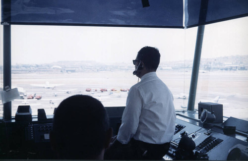 Air traffic control at L.B. Airport