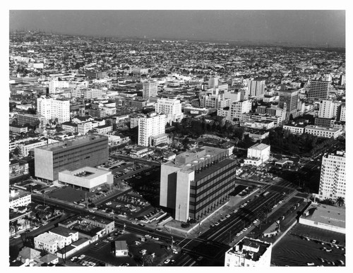 Aerial View of Downtown Long Beach in 1960