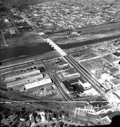 Anaheim Street Bridge and Long Beach Freeway construction