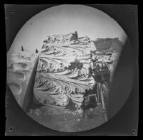 William Sachtleben's bicycle next to a Corinthian capital at the Olympieion, Athens, 1891