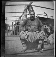 Male ferry passenger, seated, Turkey, 1895