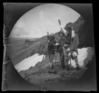 William Sachtleben, Bachelor Creswell and Mr. Rowe on the summit of "Kat-run-tepe" near the Lidjessy Mines, Şebinkarahisar vicinity, Turkey, 1891