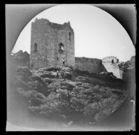 William Sachtleben and two others at Şebinkarahisar castle, Şebinkarahisar, Turkey, 1891