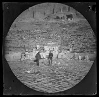 William Sachtleben with his bicycle at the Theater of Dionysus Eleuthereus, Athens, 1891