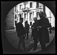 Thomas Allen, Serope Gurdjian, and the photographers Aristotelis and Konstantinos Rhomaides on a city street, Athens, 1891