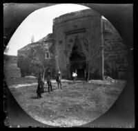 William Sachtleben and others in front of the Buruciye Medresesi, Sivas, Turkey, 1891