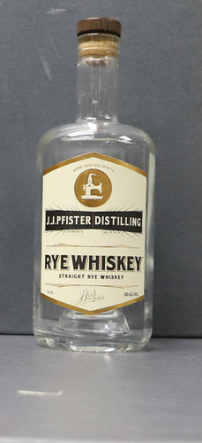 J.J Pfister Distilling Rye Whiskey Bottle