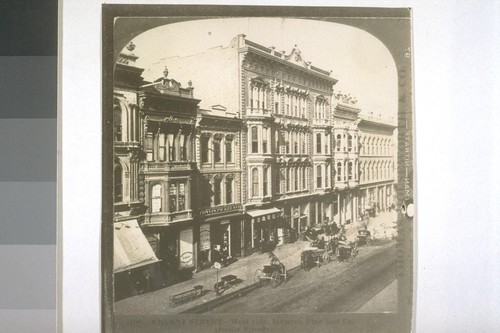 Kearny Street--west side, between Pine and California Streets. [Photograph by Thomas Houseworth and Co.]