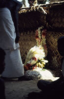 Villupāttu event - Pujari ritualist prepares ritual materials for a ...
