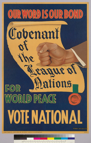 Our word is our bond: For world peace: Vote National